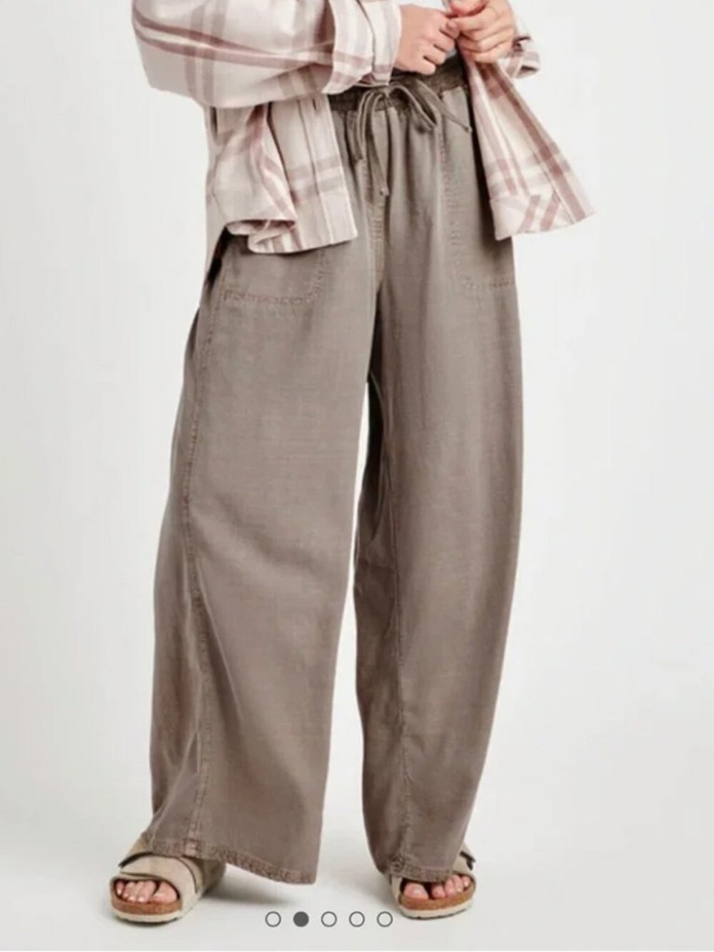 Splendid Paula Wide Leg Pant S Lyocell Linen Blend High Elastic Waist $168 Boho